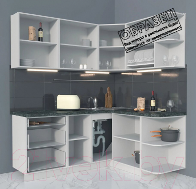 Готовая кухня Интерлиния Мила Матте 1.5x1.9 А правая