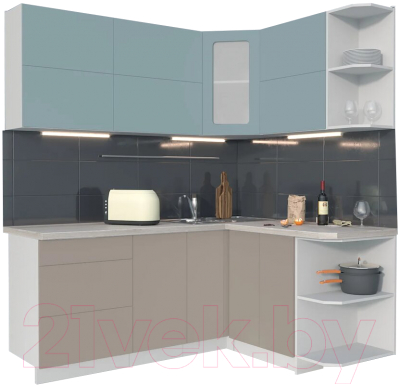 Готовая кухня Интерлиния Мила Матте 1.5x1.9 А правая - фото
