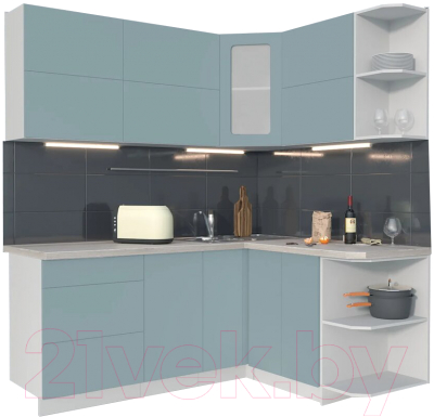 Готовая кухня Интерлиния Мила Матте 1.5x1.9 А правая - фото