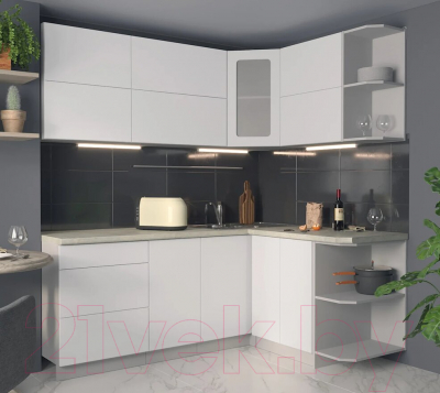 Готовая кухня Интерлиния Мила Матте 1.5x2.0 А правая