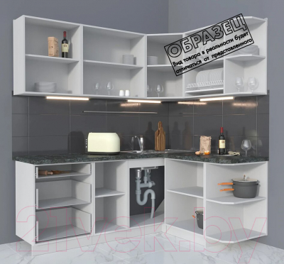 Готовая кухня Интерлиния Мила Матте 1.5x2.0 А правая