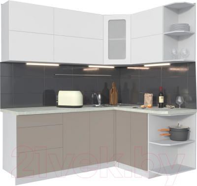 Готовая кухня Интерлиния Мила Матте 1.5x2.0 А правая - фото