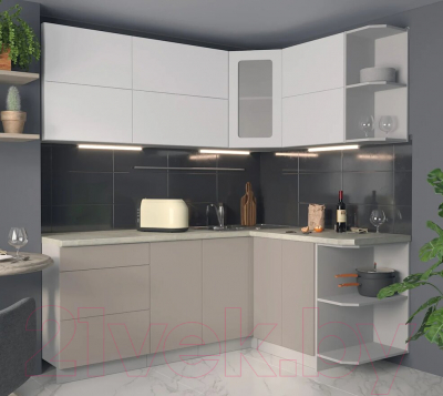 Готовая кухня Интерлиния Мила Матте 1.5x2.0 А правая