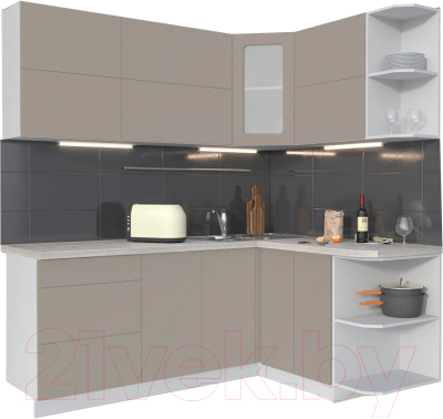 Готовая кухня Интерлиния Мила Матте 1.5x2.0 А правая - фото