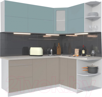 Готовая кухня Интерлиния Мила Матте 1.5x2.0 А правая - фото