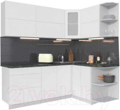 Готовая кухня Интерлиния Мила Матте 1.5x2.1 А правая - фото