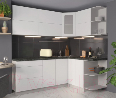 Готовая кухня Интерлиния Мила Матте 1.5x2.1 А правая