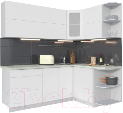 Готовая кухня Интерлиния Мила Матте 1.5x2.1 А правая - фото