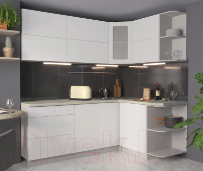 Готовая кухня Интерлиния Мила Матте 1.5x2.1 А правая