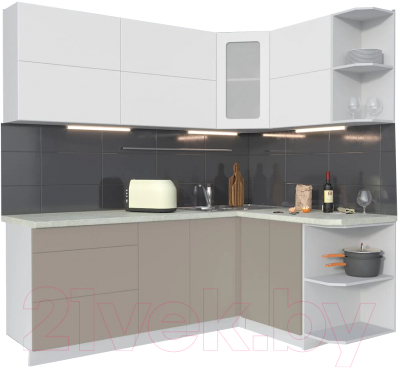 Готовая кухня Интерлиния Мила Матте 1.5x2.1 А правая - фото