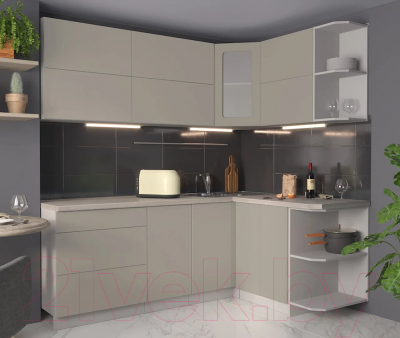 Готовая кухня Интерлиния Мила Матте 1.5x2.1 А правая