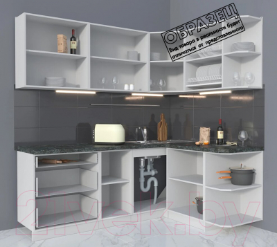 Готовая кухня Интерлиния Мила Матте 1.5x2.1 А правая