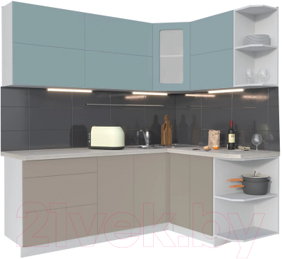 Готовая кухня Интерлиния Мила Матте 1.5x2.1 А правая