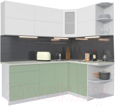 Готовая кухня Интерлиния Мила Матте 1.5x2.1 А правая - фото