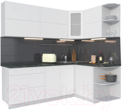 Готовая кухня Интерлиния Мила Матте 1.5x2.2 А правая - фото