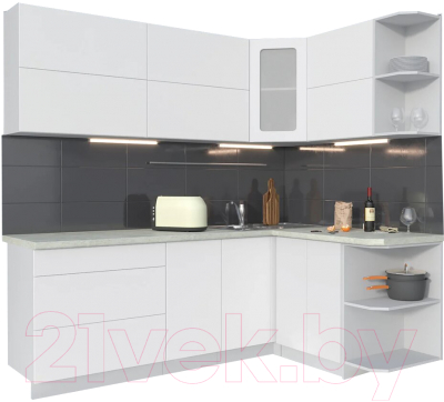 Готовая кухня Интерлиния Мила Матте 1.5x2.2 А правая - фото