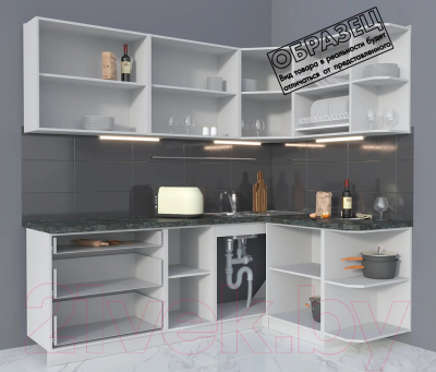 Готовая кухня Интерлиния Мила Матте 1.5x2.2 А правая