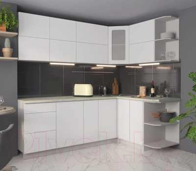 Готовая кухня Интерлиния Мила Матте 1.5x2.3 А правая