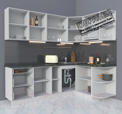 Готовая кухня Интерлиния Мила Матте 1.5x2.3 А правая