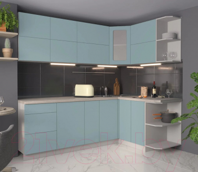 Готовая кухня Интерлиния Мила Матте 1.5x2.3 А правая