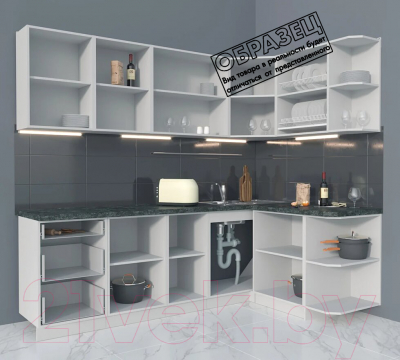 Готовая кухня Интерлиния Мила Матте 1.5x2.4 А правая