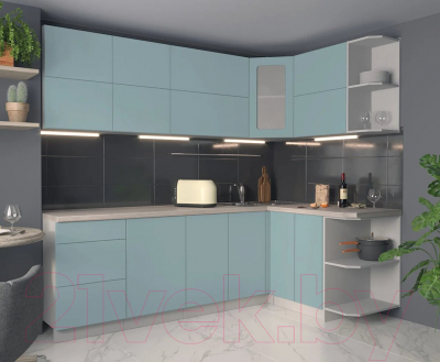 Готовая кухня Интерлиния Мила Матте 1.5x2.4 А правая