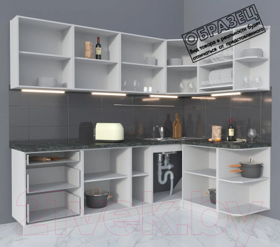 Готовая кухня Интерлиния Мила Матте 1.5x2.5 А правая