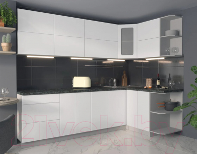 Готовая кухня Интерлиния Мила Матте 1.5x2.6 А правая