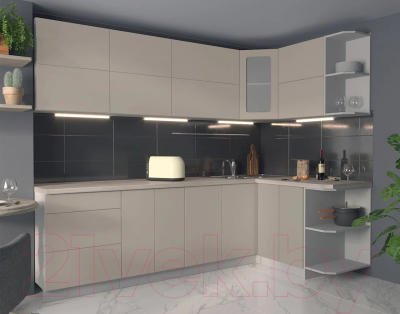 Готовая кухня Интерлиния Мила Матте 1.5x2.6 А правая