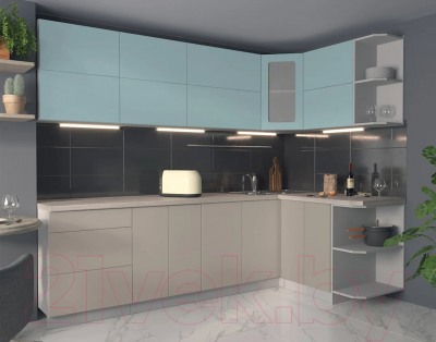 Готовая кухня Интерлиния Мила Матте 1.5x2.6 А правая