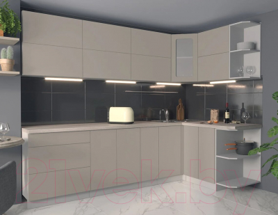 Готовая кухня Интерлиния Мила Матте 1.5x2.7 А правая