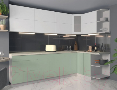 Готовая кухня Интерлиния Мила Матте 1.5x2.7 А правая