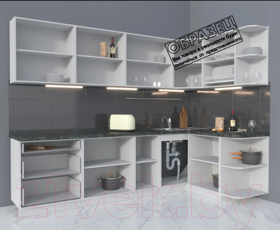 Готовая кухня Интерлиния Мила Матте 1.5x2.8 А правая