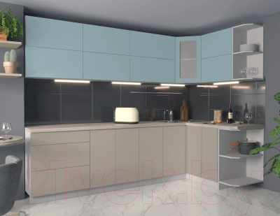 Готовая кухня Интерлиния Мила Матте 1.5x2.8 А правая