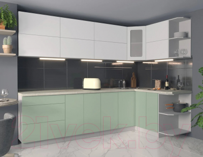 Готовая кухня Интерлиния Мила Матте 1.5x2.8 А правая