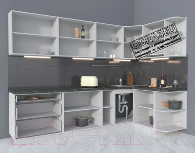 Готовая кухня Интерлиния Мила Матте 1.5x2.9 А правая