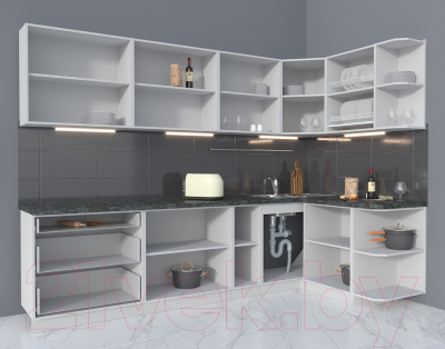 Готовая кухня Интерлиния Мила Матте 1.5x2.9 А правая