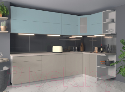 Готовая кухня Интерлиния Мила Матте 1.5x2.9 А правая