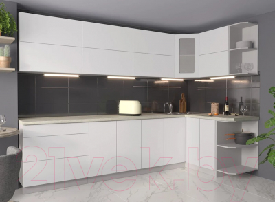 Готовая кухня Интерлиния Мила Матте 1.5x3.0 А правая