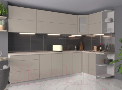 Готовая кухня Интерлиния Мила Матте 1.5x3.0 А правая