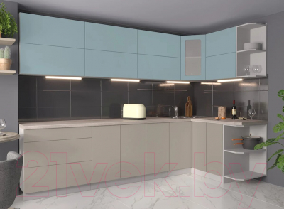 Готовая кухня Интерлиния Мила Матте 1.5x3.0 А правая