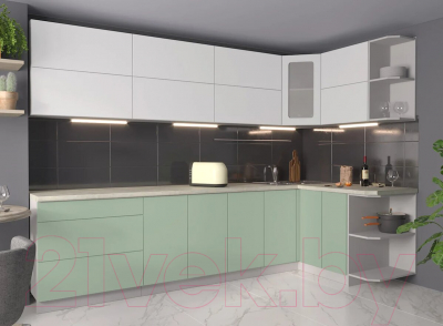 Готовая кухня Интерлиния Мила Матте 1.5x3.0 А правая