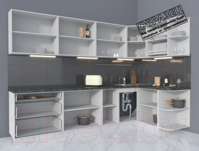 Готовая кухня Интерлиния Мила Матте 1.5x3.0 А правая