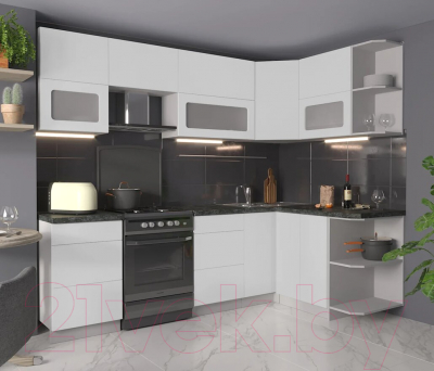 Готовая кухня Интерлиния Мила Матте 1.5x2.5 Б правая