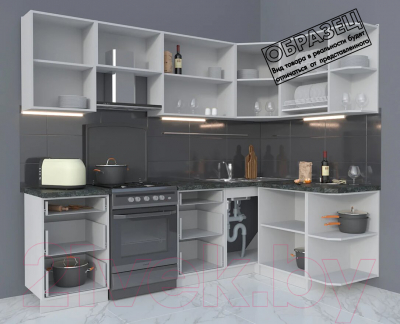 Готовая кухня Интерлиния Мила Матте 1.5x2.5 Б правая