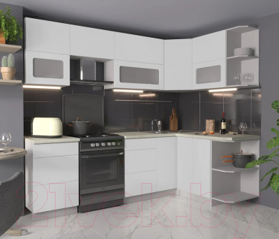 Готовая кухня Интерлиния Мила Матте 1.5x2.5 Б правая
