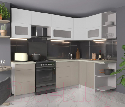 Готовая кухня Интерлиния Мила Матте 1.5x2.5 Б правая