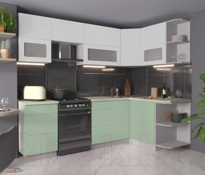 Готовая кухня Интерлиния Мила Матте 1.5x2.5 Б правая