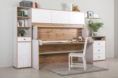 Стеллаж Mobi Вуди 13.146 (белый премиум/дуб золотой Craft)