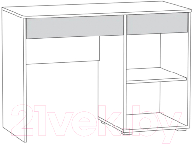 Письменный стол Mobi Вуди 12.42 (белый премиум/дуб золотой Craft)